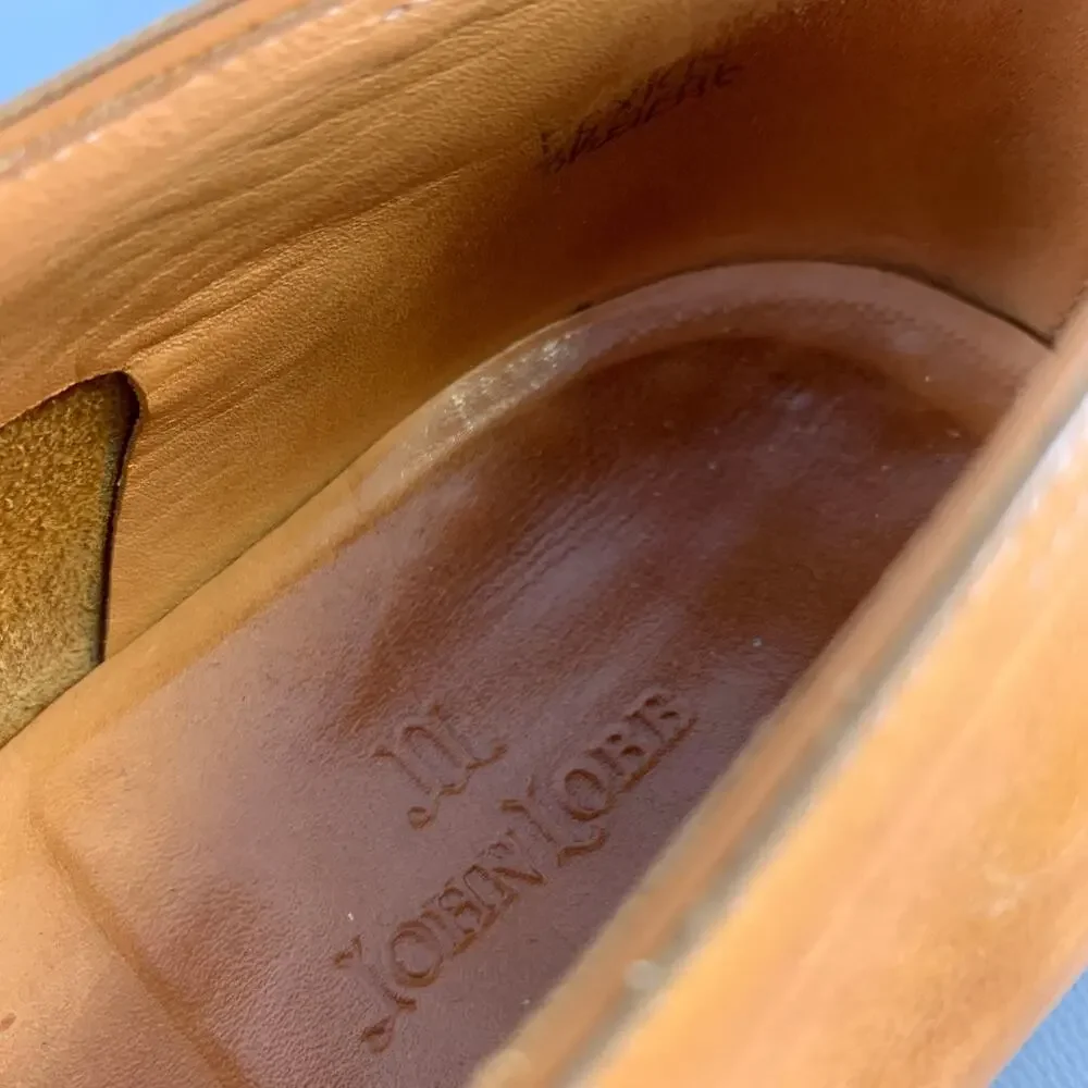 JOHN LOBB Size 9.5 Tan Leather Tassels Loafers